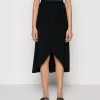Anna Field Basic Wrap Over Midi Skirt - Jupe Trapèze - Black