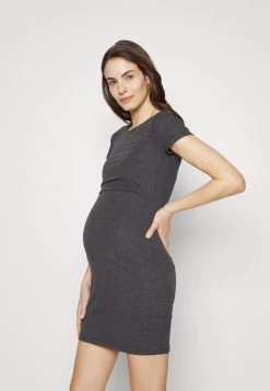 Short Sleeves - Robe En Jersey - Mottled Dark Grey