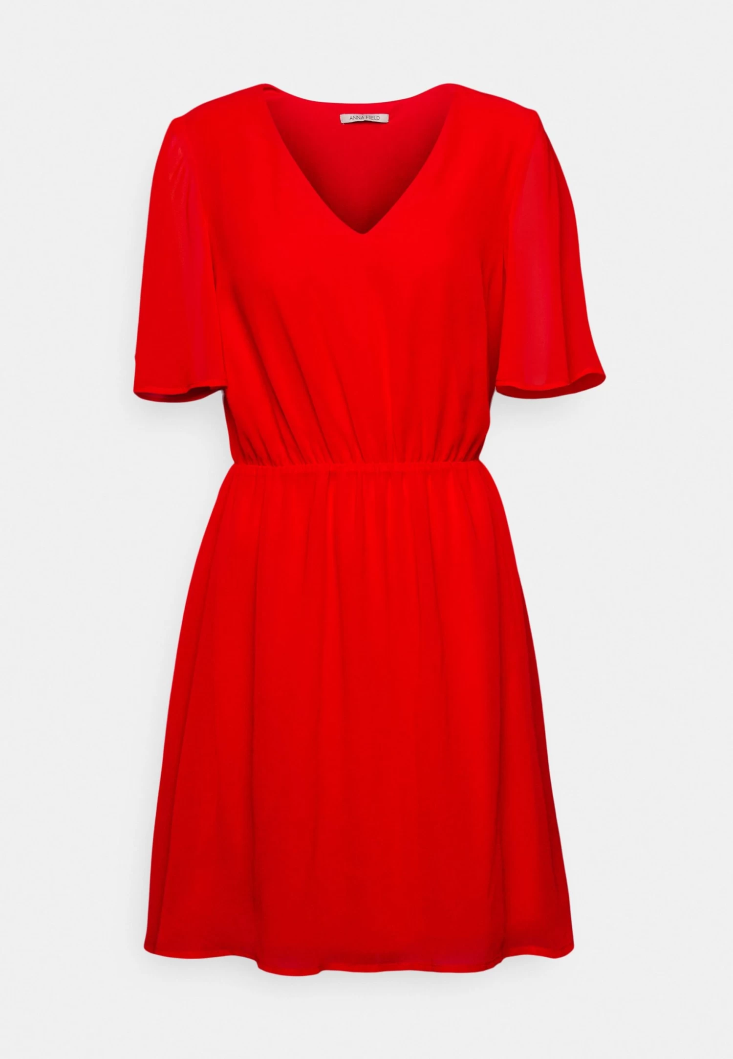 Anna Field V-Neck Sleeve Dress - Robe De Jour - Dark Red – Image 7