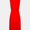 Anna Field Volant Midi Dress - Robe De Jour - Red