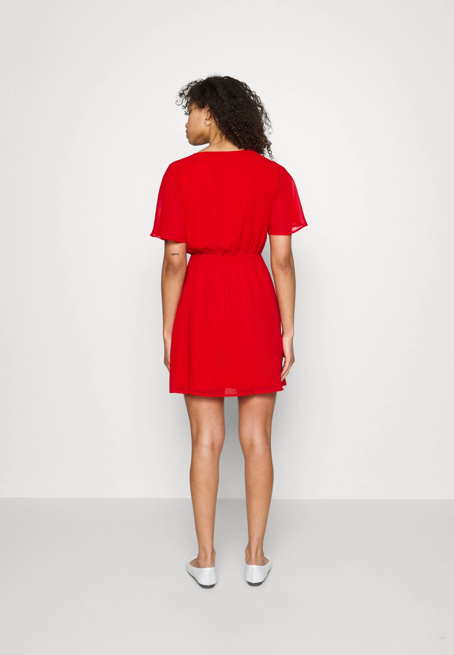 Anna Field V-Neck Sleeve Dress - Robe De Jour - Dark Red – Image 5