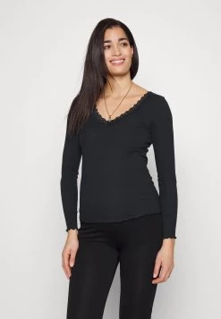 Maternity Ribbed Longsleeve Lace - T-Shirt Ă Manches Longues - Black