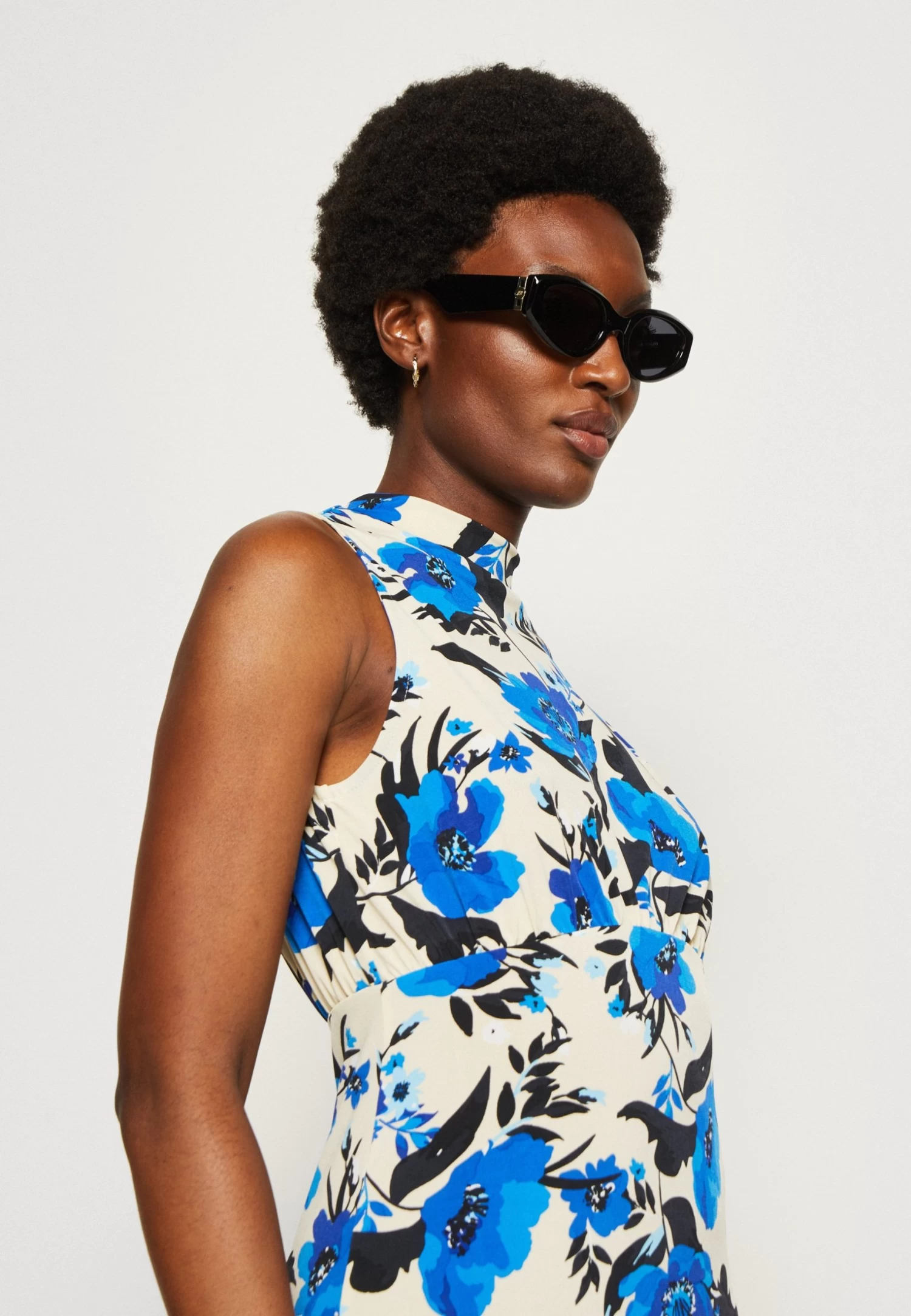 Anna Field Robe En Jersey - Off White/Blue – Image 4